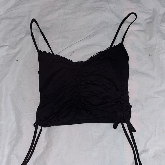 Pacsun Black Crop Top Scrunched on Sides - Picture 2 of 3